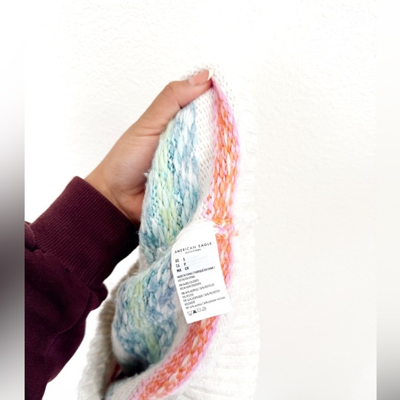 American Eagle Outfitters Rainbow Oversized Fair Isle Crewneck Sweater Size S - Picture 6 of 9